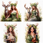 Forest Fae and Deer Spirit