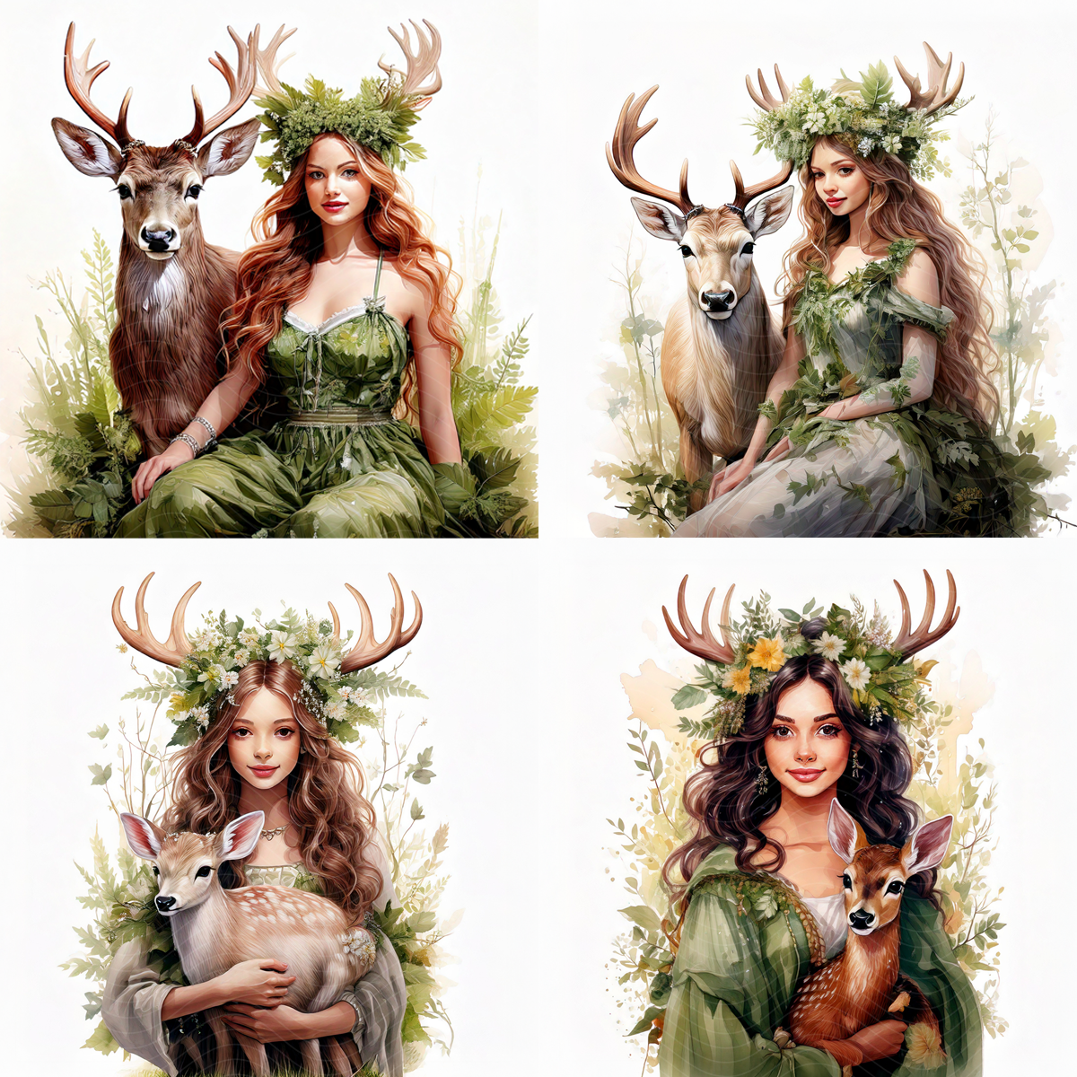 Forest Fae and Deer Spirit